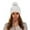 White, variant on AWZXDE Winter Glitter Knit Hat With Ear Shield And Fuzzy Decoration Winter Hats For Women Thickened Warm Cap Black