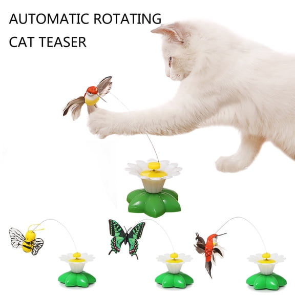 SugarBloom Upgraded Interactive Automatic Teaser Wand for Indoor Cats - Self-Play Pet Exercise Toy for Kittens, Motion Activated Cat Toy,Random color,A