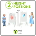thumbnail image 5 of Little Partners Peek-A-Boo Art Toddler Easel, Two-Sided Adjustable Height Clear Plexi Glass Paint Station for Kids with Built-in Storage, Eraser, Paint Containers - Soft White, 5 of 9