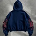thumbnail image 6 of Men's Y2k Goth Graphic Zip Up Hoodies Long Sleeve Grunge Punk Graphic Print Streetwear Oversized Hooded Sweatshirt With Pocket W002-Dark Blue M, 6 of 7