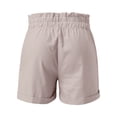 thumbnail image 6 of Shorts for Women 2026 Summer Cotton Linen Elastic High Waist Wide Straight Leg Roll Up Casual Shorts with Pockets, 6 of 7