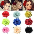 thumbnail image 6 of Women Bride For Prom Parties Flowers Brooch Bride Rose Hairpin Rose Headdress PURPLE, 6 of 8