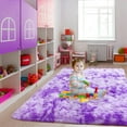 thumbnail image 6 of LOCHAS Soft Area Rugs Tie-dyed Print Shaggy Fluffy Carpets for Living Room Bedroom Nursery Kids Play Mat 5'x8', Purple, 6 of 7