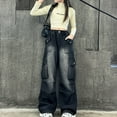thumbnail image 5 of Ruyang Girls Ripped Jeans Elastic Waist Denim Pants Teens Baggy Wide Leg Distressed Jeans with Pockets Kids Streetwear Summer Pants, 5 of 8