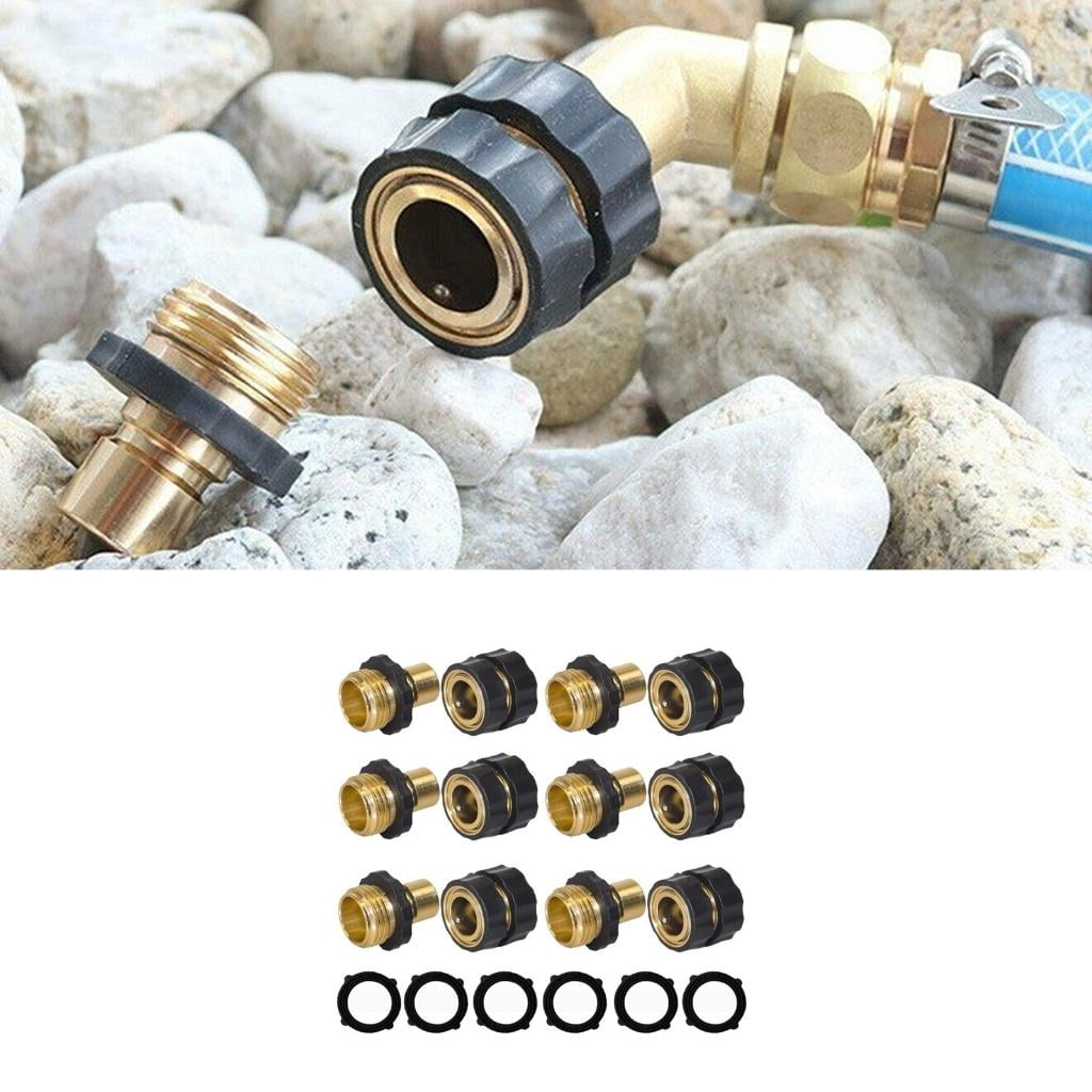 3/4" Garden Hose Connector,Garden Hose Quick Connects Fittings,Male and Female Quickly Releases Garden Hoses Connector