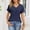 Navy, variant on Zivyakyron Summer T-Shirts Womens V-Neck Short Sleeve Tops for Women Trendy Pocket Casual Tunic Solid Loose Tops
