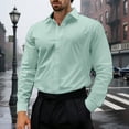 thumbnail image 3 of JTieacloth Dress Shirt Classic Fit Business Casual Formal Wear Comfortable Stretch Fabric Dress Shirts Green, 3 of 5