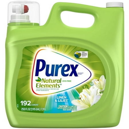Purex Natural Elements Liquid Laundry Detergent, Linen &Amp; Lilies, 250 Fl Oz, 192 Loads