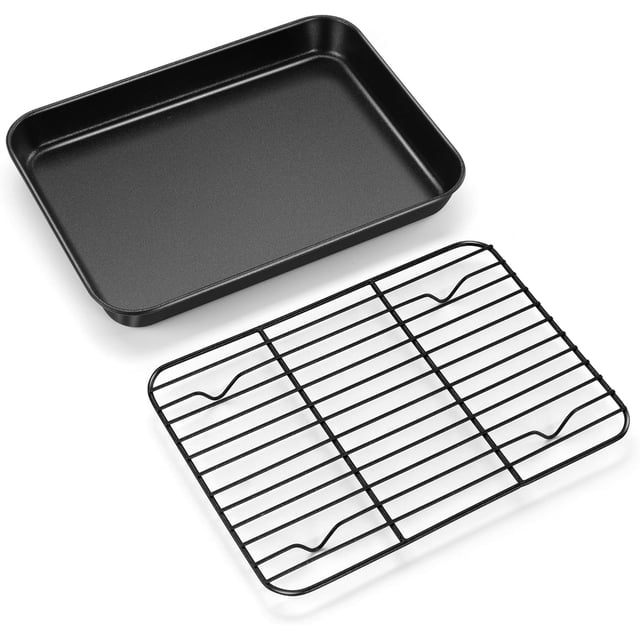 Nonstick Baking Sheet with Rack Set x x Cookie Sheet Baking Pan with Cooling Rack for Oven Commercial Grade & Easy to Clean