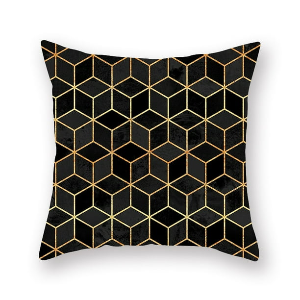 Black white and gold throw pillows sale