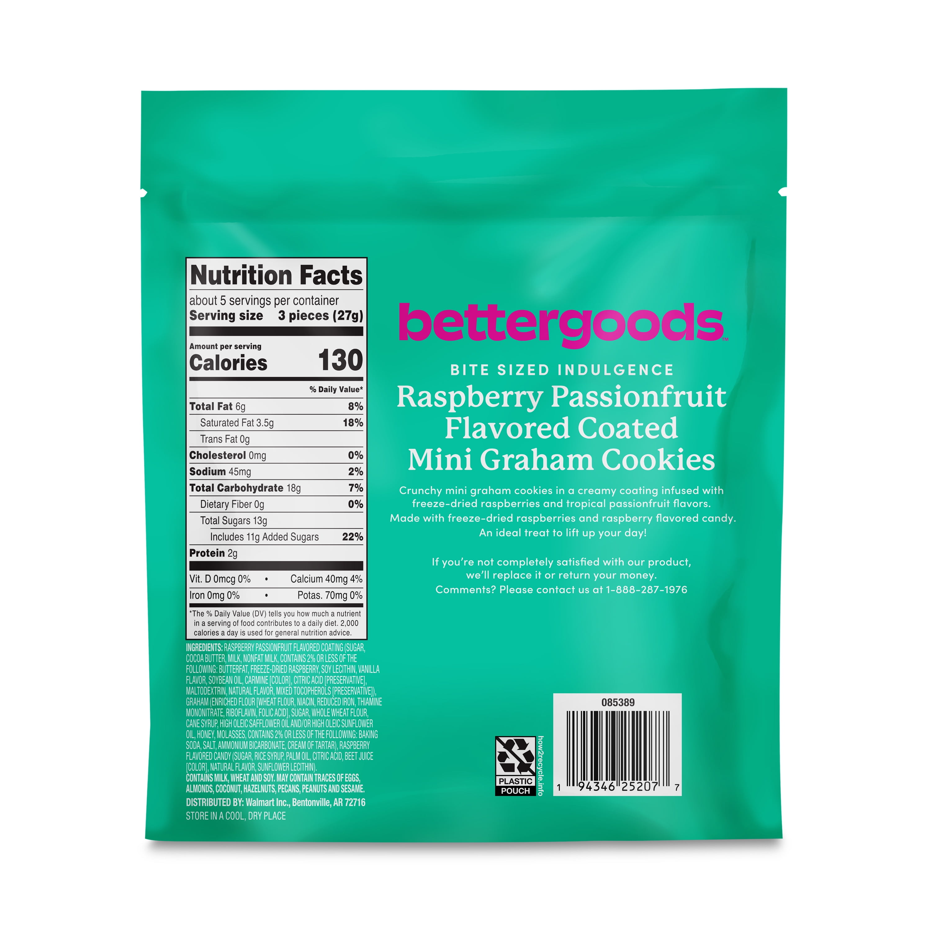 bettergoods Raspberry Passionfruit Flavored Coated Mini Graham Cookies, 5 oz