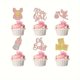 thumbnail image 1 of 24 Uds. De adornos for cupcakes, lazo con purpurina, vestido, botella, decoraciones for pasteles for revelar género, suministros for fiesta de cumpleaños, 1 of 2