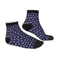 thumbnail image 3 of Bingfone Purple And Blue Squares Design Patterned Men'S Women'S Casual Cotton Socks, 3 of 9