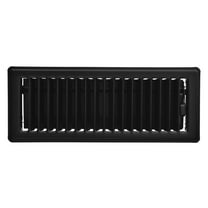 Imperial 4-inch x 12-inch Matte Black Steel Painted Louvered, Floor Register, Rectangular, Household Vent Covers
