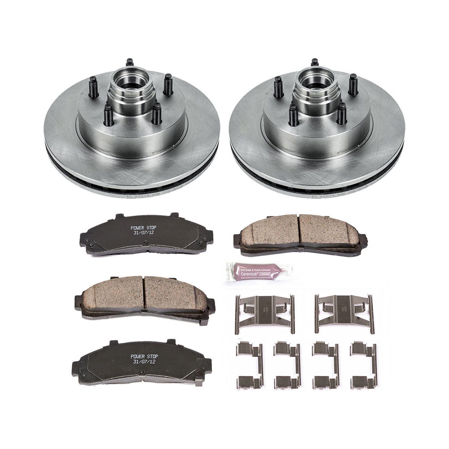 Power Stop Front Stock Replacement Brake Pad and Rotor Kit KOE5083 Fits 2000 Ford Ranger
