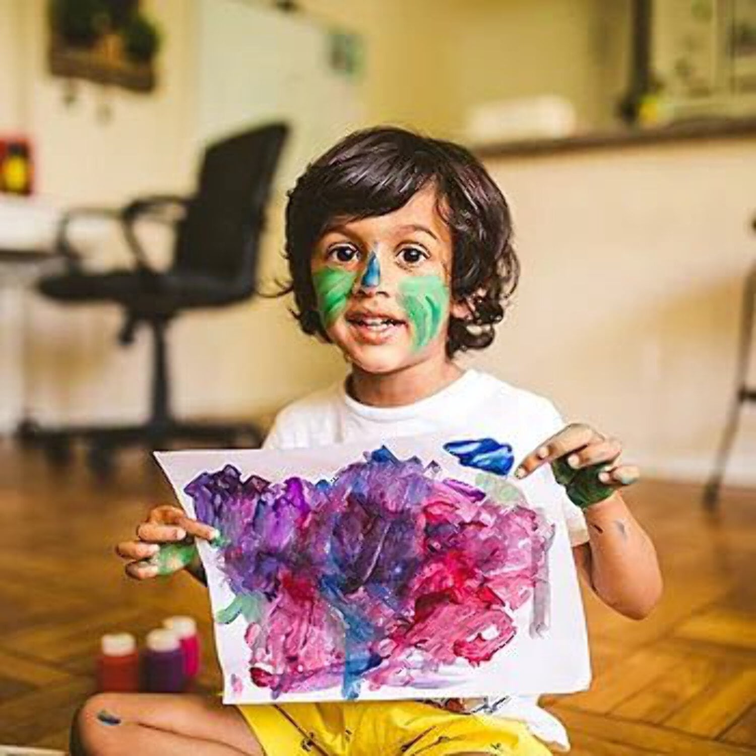 Reskid Large Finger Paint Paper Pad (12 x 18 inches) - 50 Sheets, 2-Pack - Kids Art Supplies, Fingerpaint Paper for Toddlers and Kids, Paint Pad for Kids, Kids Art Paper (12x18 (2PACK))