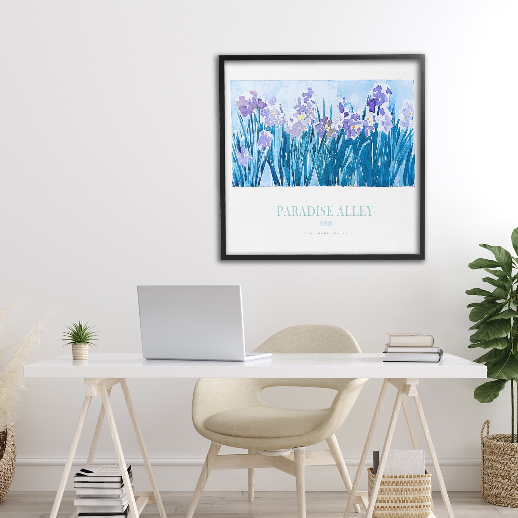 Stupell Industries Paradise Alley Purple Irises Black Framed Giclee Art, design by Jadei Graphics