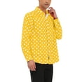 thumbnail image 4 of INSPIRE CHIC Men's Shirt Polka Dots Pattern Point Collar Long Sleeve Button Down Shirt 42 Yellow, 4 of 6