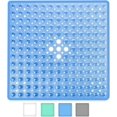 thumbnail image 1 of Alfombrilla de baño cuadrada antideslizante de 53 x 53 cm con ventosas (azul) - Duradera y elegante - Alfombrilla de baño antideslizante - Diseño moderno - Ventosas de calidad - Lavable a máquina y s, 1 of 5
