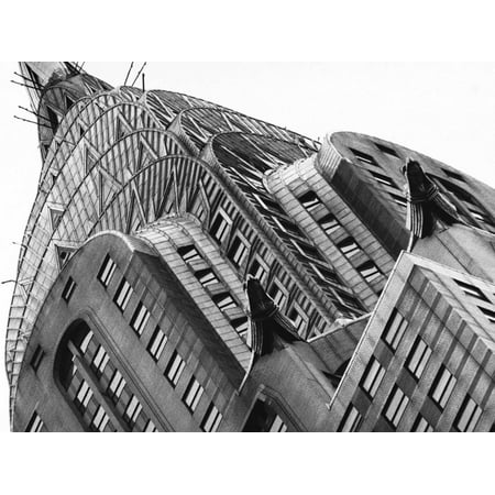 Chrysler Building Art Deco Architecture Skyscraper Building Black and White Photography Print Wall Art By Chris
