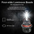 thumbnail image 4 of WVKVII 9007 LED Headlight Bulbs for Nissan Murano 2003-2008,55W 5500LM 6000K Pack of 2, 4 of 11