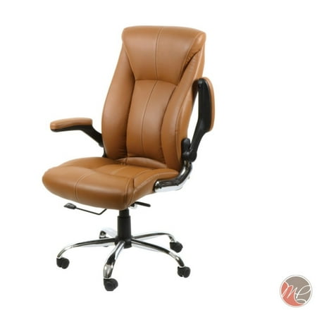 Madison Desk Chair - MADISON & PARK Office Desk Chair Leather Computer Executive Conference Task Study Chair Adjustable Swivel Chair with Adjustable Arms (CAPPUCCINO)