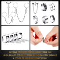 thumbnail image 2 of 10 Pieces Gothic Ring Set,ChainFinger Ring, Silver Punk Rings for Women Men, 2 of 7