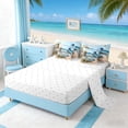 thumbnail image 4 of Manfei Watercolor Blue Bicycle Beach Bedding Comforter Set for Girls, Coastal Print King Bedding Sets, Reversible 7pcs, 4 of 6