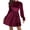 Wine, variant on Velvet Dress for Women Mock Neck Long Sleeve Fall Dress Elastic Waistline Wedding Guest Mini Tunic Dress Formal Holiday Party Dresses
