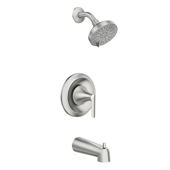 Moen Findlay Posi-Temp Tub and Shower Faucet, Valve Included, Spot Resist Nickel