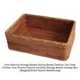 thumbnail image 2 of keepw Wood Storage With Natural Basket Box Basket Traditional Vietnamese Rattan Basket Easy Storage Basket Storage Box Small square basket L, 2 of 6