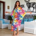 thumbnail image 3 of Xixirimido Tie-dye Print Kaftan Dress for Women, Plus Size Hawaiian Batwing Sleeve Beach Cover Up V-Neck Summer Swimsuit Dresses, 3 of 7