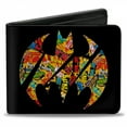 thumbnail image 1 of Batman Bat Signal Logos Multicolores Collage Empilé Portefeuille Bi-Fold, 1 of 3