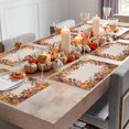 thumbnail image 3 of Fall Placemats Set of 6 Autumn Harvest Pumpkin Place Mats Thanksgiving Placemat Fruit Vegetable Maple Leaves Linen Table Mats for Dining Kitchen Table Dinner Party Home Fall Decorations 13x19, 3 of 8