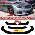 thumbnail image 1 of For Car Universal Front Lip Chin Bumper Body Kits Black with White Line For BMW Benz Honda VW Nissan, 1 of 9