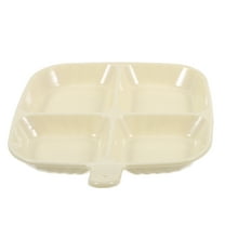 MLINS Divided Plate for Meal Prep with Unique Separation Design Made of Plastic Beige Color Compact Size 7.5 x 5.5 Inches