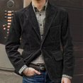 thumbnail image 2 of Flap Pockets Single Breasted Men Jacket Corduroy Lapel Suit Jacket_Gift Of G, 2 of 4