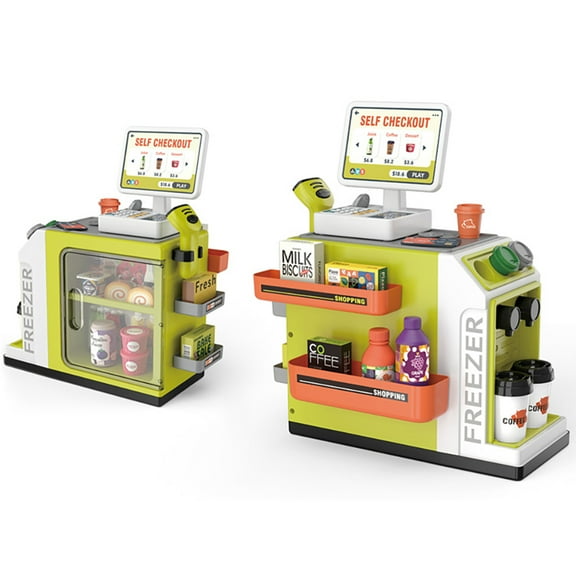 Esaierr Kids Sales Counter Set Toys,Sound Light Supermarket Checkout Toys,Shopping Card Scanning Set