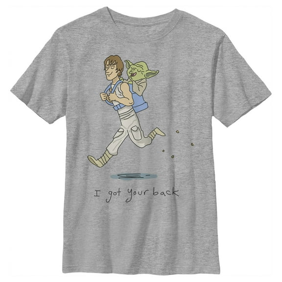 Boy's Star Wars Luke Skywalker & Yoda I Got Your Back  Graphic Tee Athletic Heather Small