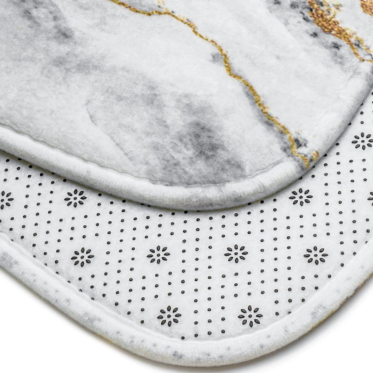 Dznils Marble Shower Curtain and Bath Rug Set, Modern Fabric Bathroom Curtain Sets, 72" x 72", Black