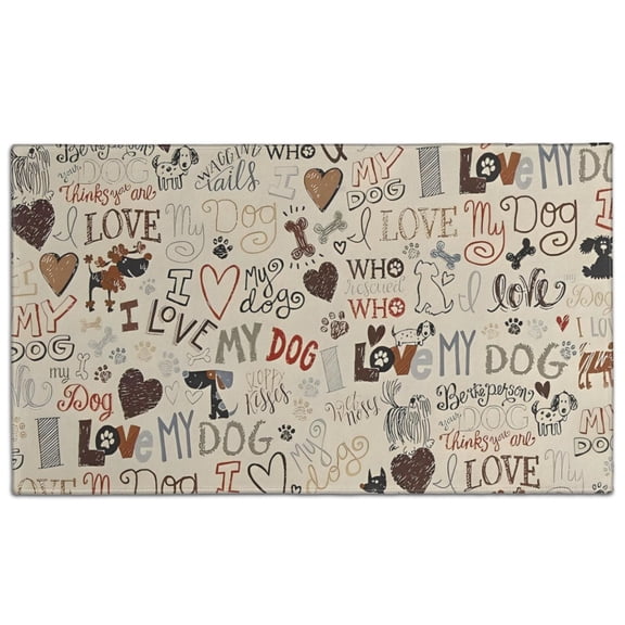 I Love My Dogs Art Door Rugs,Washable Non Slip Door Mats Indoor,Decorative Door Mats,Entry Mat Indoor for Entrance,Bedroom,Kitchen,Bathroom,17"x30"