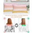 thumbnail image 3 of Colorful Stripe Pillow Cases Standard Size Set of 2, Smooth Satin Pillowcase for Hair and Skin, Modern Pink Red Yellow Vertical Striped Decorative Cooling Bed Pillow Covers with Zipper, 20x26 Inches, 3 of 5