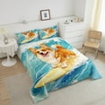 thumbnail image 4 of Erosebridal Yellow Corgi Bedding Twin Comforter Set,Ocean Surfing Down Comforter,Kawaii Cartoon Bedding Sets Twin With Comforter,Breathable Animal Bedroom Decorative,Reversible,2-Piece, 4 of 8