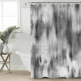 thumbnail image 4 of Shower Curtains Sets for Bathroom Decor Modern Stripe Abstract Style Waterproof Bathroom Curtain with Hooks, Black White Gradient for Bathroom Decor,72x72IN, 4 of 7