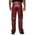 thumbnail image 3 of INSPIRE CHIC Pantalones de Cuero Sintético para Hombre, Ajuste Slim, Hip Hop Punk, Talla 30 Burdeos, 3 of 6