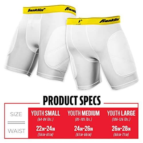 2pk Franklin Sports Baseball Sliding Shorts with Cup Holder Youth