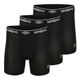 thumbnail image 1 of Umbro Men's Athletic Stretch 6" Boxer Briefs 3-Pack, Black, Large, 1 of 3