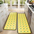 thumbnail image 4 of Kitchen Rugs Sets Of 2,Yellow Lemon Slices Green Pattern Anti Fatigue Kitchen Mat Rugs Non Slip Washable,Decorative Kitchen Floor Mats for Kitchen,Sink,Laundry,17"x47"+17"x47", 4 of 5