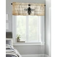 thumbnail image 4 of Kitchen Cafe Valance Curtain for Small Windows,Black Queen Bee and Crown on Vintage Letter Back Rod Pocket Short Valances Farmhouse Window Treatment Panel for Living Room/Bedroom/Bathroom,42x18in, 4 of 9