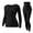 Black, variant on Naittoop Women's Thermal Underwear Lightweight Basic Seamless Long Johns Crewneck Long Sleeve Base Layer Set Top & Bottom Sets